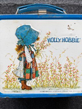 Vintage Holly Hobbie 1972 Metal Lunchbox Blue Aladdin No Thermos